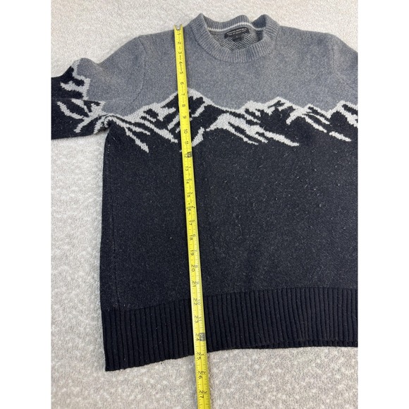 Banana Republic Sweater Mens Large Gray Mountain Graphic Crewneck Knit Pullover - Picture 3 of 7